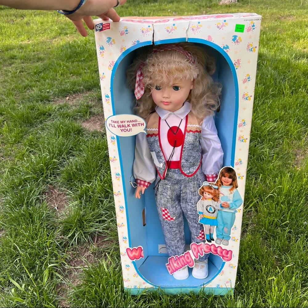 Vintage 90s Walking Pretty Annette Doll acid Wash cowgirl